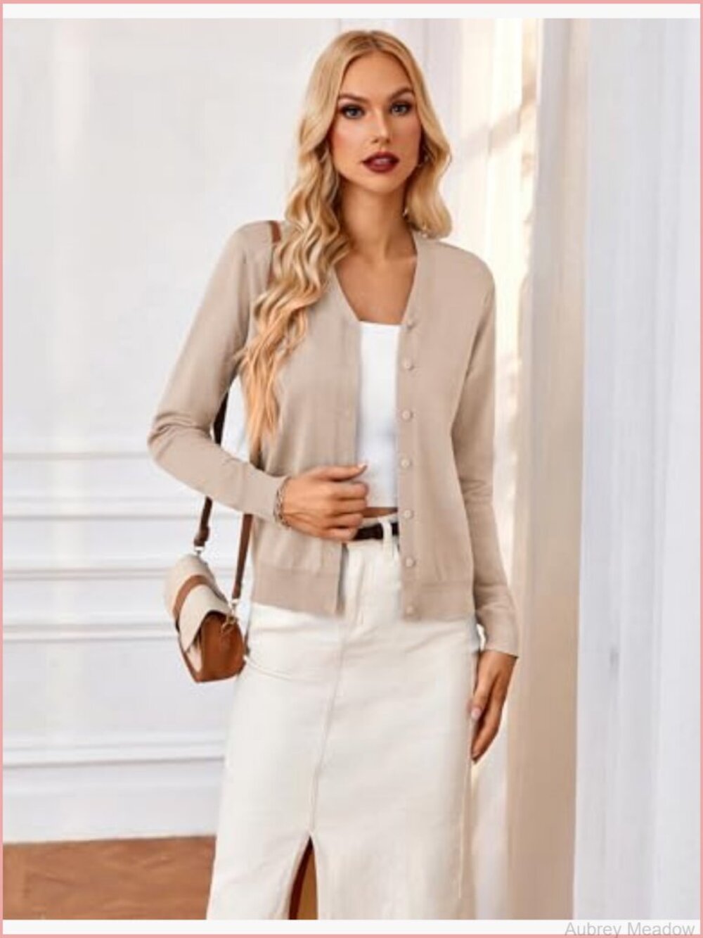 Women Lightweight V-Neck Button Down Cardigan Sweater - Picture 5 of 7